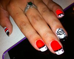 Moto Nails, Nail Designs 2014, Rodeo Nails, America Nails, Cute Nail Colors, White Tip Nails, Sturgis Motorcycle Rally, Nail Stencils, Sassy Nails