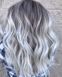 Blonde Silver Balayage, Balayage Grey Hair, Icy Ash Blonde Hair, Smokey Ash Blonde, Dishwater Blonde, Silver Hair Highlights