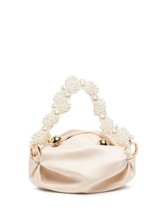 0711 Mini Nino Tote Bag - Farfetch Luxury Bags With Pearl Top Handle, Luxury Bags With Pearl Handle And Top Handle, Luxury Top Handle Bag With Pearl Handle, Luxury Tote Shoulder Bag With Pearl Handle, Luxury Tote Bag With Pearl Handle, Luxury Shoulder Bag With Pearl Handle, Luxury Shoulder Bag With Pearl Handle For Shopping, Beige Shopping Bag With Pearl Handle, Tote Bag With Pearl Handle