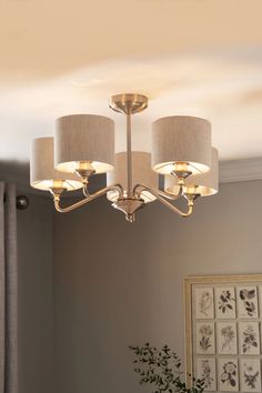 Buy Brushed Chrome Burford 5 Light Dual Mount Height Adjustable Ceiling Light from the Next UK online shop Salons Cottage, Flush Chandelier, Elegant Lighting Fixtures, Kitchen Lights, Ceiling Lights Living Room, Brushed Chrome