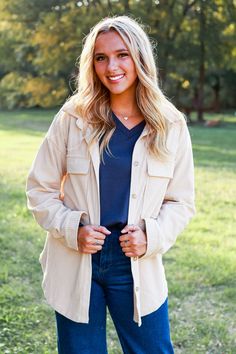 Level up your outfit with this uber-comfy shacket. The soft material is perfect for keeping you warm yet stylish! Shacket Outfit, Southern Grace, Plus Size Fits, Your Outfit, Outfit Inspo Fall, Pant Shirt, Outerwear Women, Swimwear Tops, Level Up