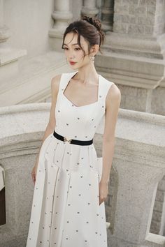 Marta A-line Sleeveless Twill Midi Dress