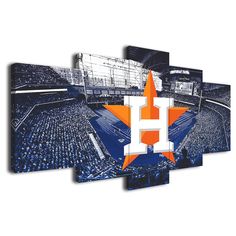 the houston astros stadium with an orange and white star on it's centerpiece