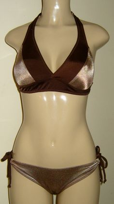 Stretch Triangle Halter Top With Padded Cups, Stretch Halter Top With Padded Cups, Adjustable Halter Top With Padded Cups For Sunbathing, Stretch T-back Halter Top For Beachwear, Fitted Triangle Halter Top With Padded Cups, Adjustable Padded Halter Top For Sunbathing, Brown Triangle Halter Top For Beachwear, Brown Fitted Triangle Halter Top, Fitted Brown Triangle Halter Top