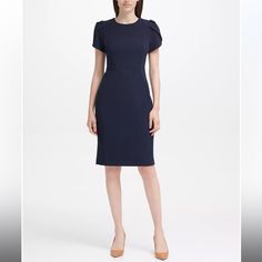 Brand New- Worn Twice! 0p Dress Office, Business Dress, Klein Blue, Calvin Klein Dress, Calvin Klein Dresses, Business Dresses, Office Work, Womens Calvin Klein, Cap Sleeve