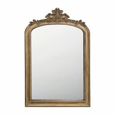 an ornate gold framed mirror on a white background with clipping for text or image