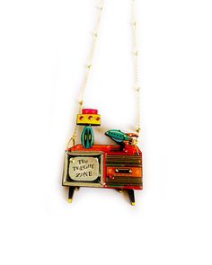 Who needs traditional jewelry when you can have this quirky retro necklace? Channel your inner TV addict with this fabulously unique piece, featuring an original illustration by Rosie Parker and hand-placed gems. Its mid-century TV style and atomic feel make it a must-have for collectors and lovers of all things funky. Make a statement with this unusual and fun piece. Mid Century Tv, Retro Necklace, Unusual Necklace, Instagram Help, Retro Tv, Original Illustration, Traditional Jewelry, Gift Necklace, Unique Pieces