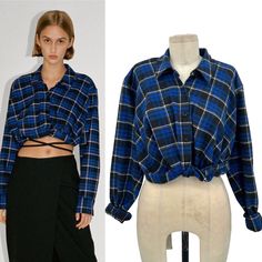 Brand New With Tags Zara Plaid Cropped Shirt In Blue / Gray Soft Flannel Material In Blue With Charcoal Gray Plaid Check Print Long Sleeves Collared Buttons Down Front Twist Detail At Front Side Zip 50% Cotton 50% Polyester Size Xs Armpit To Armpit Is Approx 18" Length Is Approx 17" Trendy Blue Winter Shirt, Blue Shirt For Fall, Blue Long Sleeve Flannel Shirt For Fall, Blue Flannel Shirt For Fall, Blue Collared Flannel Shirt For Fall, Blue Flannel Shirt With Buttons For Winter, Trendy Blue Flannel Shirt For Fall, Blue Buttoned Flannel Shirt For Winter, Winter Blue Buttoned Flannel Shirt