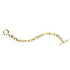 Shop our classic yet bold double gold link chain toggle bracelet. This style could be worn alone for a subtle statement or layer it up to create your own individualized look. Brass base metal Gold plated Toggle Bar closure Double link style link size: 9.70mm x 6.70mm Bracelet Length: 7.5" Made In NYC Made To Order Note: Since each style is Made to order, please allow 1-3 business days for assembly. Chic Jewelry With Toggle Clasp And Link Shape, Chic Gold-tone Link Chain Bracelet, Chic Chain Link Jewelry With Toggle Clasp, Classic Gold Chain Link Toggle Necklace, Chic Jewelry With Toggle Clasp And Chain Link, Classic Toggle Necklace With Chunky Chain, Elegant Oval Link Toggle Necklace For Everyday, Elegant Everyday Toggle Necklace With Oval Link, Chic Gold-tone Oval Link Chain Bracelet