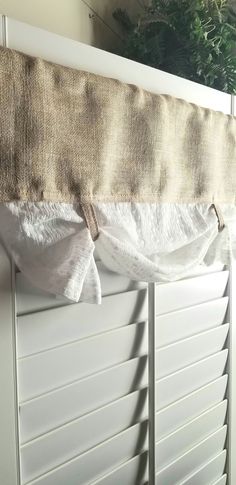 Burlap Eyelet Lace Curtain – Babcia Bits and Bobs Curtains For Kitchen Window Ideas, Farmhouse Kitchen Valance, Tan Curtains, Farmhouse Valance, Curtain Kitchen, Curtains Bathroom, Curtain White, Plain Curtains, White Sheer Curtains