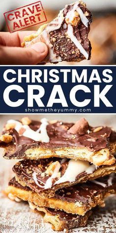 This Christmas Crack is crunchy, salty, and sweet! Saltine crackers are layered with a 2 ingredient caramel, melted chocolate, and toffee bits. The best holiday candy! Crackers Caramel And Chocolate, Christmas Crackers Recipe Saltine Toffee Gluten Free, Christmas Bark Saltine Crackers, Vegan Christmas Cracker Candy, Recipes With Melting Chocolate, Saltine Caramel Chocolate Bark, Saltine Cracker Recipes Sweets Desserts, Saltine Crackers Dessert, Savory Snacks For A Crowd