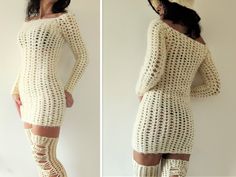 CROCHET PATTERN, Sweater Dress, Off Shoulder Dress, Crochet mini dress by MARAcrochetpatterns on Etsy Crochet Lingerie Pattern, Off Shoulder Y2k, Crochet Pattern Sweater, Crochet Bra Pattern, Crochet Lingerie, Dress Off Shoulder, Crochet Tunic, Crochet Mini Dress, Dress Crochet