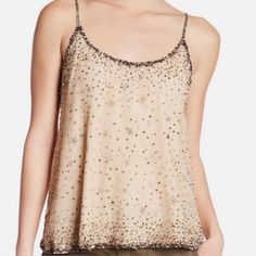 Joie Garlen Beaded Embellished Champagne Camisole Size Small Nwt Fully Lined And Great To Jazz Up A Pair Of Jeans For A Night Out!! Black Cream, Night Out, Champagne, Womens Tops, Cream, Women Shopping, Black, Color