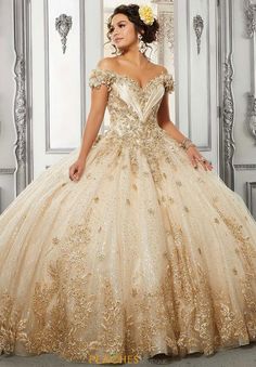 Gold Quinceanera Dresses, Embroidered Ball Gown, Quince Stuff, Quincenera Dresses, Quinceañera Dresses, Quinceañera Ideas, Quinceñera Dresses, Quinceanera Ideas, Quince Ideas