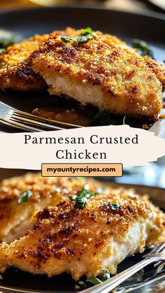 This Crispy Parmesan Crusted Chicken recipe is your ticket to a delicious homemade meal! Coated in a flavorful blend of Parmesan cheese and breadcrumbs, this chicken is baked until crispy and golden. Serve it alongside your favorite sides for a meal that’s easy to make but packed with restaurant-level flavor. It’s perfect for busy weeknights or special occasions! Mozzarella Crusted Chicken, Garlic Crusted Parmesan Chicken, Baked Chicken With Parmesan Cheese, Breadcrumbs Recipe Meals, Creamy Parmesan Crusted Chicken, Chicken Breadcrumbs Recipe, Chicken Thigh Recipes Parmesan, Pan Fried Parmesan Crusted Chicken, Garlic Parm Crusted Chicken