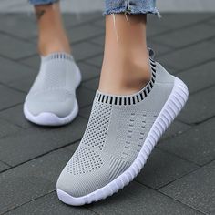 Category:Sneakers; Upper Materials:Mesh; Season:Spring   Fall; Heel Type:Flat Heel; Gender:Women's; Activity:Running,Walking; Toe Shape:Round Toe; Style:Sporty,Casual,Minimalism; Heel Height(inch):1-2; Outsole Materials:Rubber; Occasion:Daily; Closure Type:Loafer; Listing Date:08/15/2023; Production mode:External procurement; 2024 Trends:Plus Size,Flyknit Shoes; Foot Length:; Foot Width:; SizeChart1_ID:2:184043; Size chart date source:Provided by Supplier.