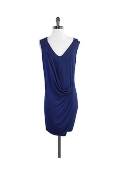 Current Boutique-Theory - Navy Draped Sleeveless Dress Sz M Navy Drapes, Plunge Neckline, Fashion Chic, Styles Fashion, Plunging Neckline, Chic Style, Sleeveless Top, Sleeveless Dress, Slip Dress