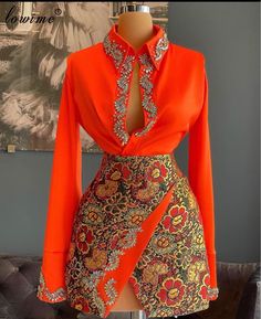 Long Sleeves Orange Runway Red Carpet mini Dress Red Carpet Dresses Short, Mode Prints, Chique Outfit, Celebrity Inspired Dresses, فستان سهرة, Modieuze Outfits, Vestidos Vintage, African Design Dresses, Latest African Fashion Dresses