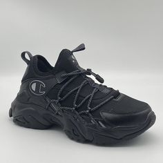 Product: Champion Bromad Sedge Black Men's Shoes Style: Cp102237m Condition: New Without Box Black Lace-up Sneakers With Vibram Sole, Black Synthetic Sneakers With Vibram Sole, Champion Shoes, Black Shoes Men, Mens Fashion Shoes, Men Shoes Size, Fashion Shoes, Shoes Mens, Athletic Shoes