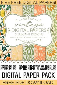 the free printable digital papers for summer