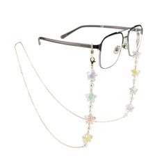 PRICES MAY VARY. Versatile Design: This 3-in-1 accessory functions as an eyeglasses chain, mask chain, or stylish necklace, making it perfect for any occasion Unique Pendant: This eyeglass chain is adorned with a charming unique pendant that adds a whimsical touch to your look Adjustable and Secure: Featuring adjustable metal coil retaining loops on both ends, it easily fits most eyeglass frames and ensures your eyewear stays secure Quality Materials: Crafted with 14K gold brass fittings, this h Cute Glasses Accessories, Pearl Glasses Chain, Round Glasses With Chain, Litwick Gijinka, Glasses Chain Fashion, Glasses With Chain, Kawaii Glasses, Persona Ideas, Oc Creation