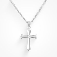 Mackensie Mintz x Evry Jewels Add a little faith to your style with this beautiful Hallelujah Necklace! Adorned with a dainty cross and a sparkly stone, it's the perfect way to complement any outfit - and shows the world you have a blessed sense of fashion! Evry Jewels Cross Necklace, Luxury Symbolic Cross Necklace, Elegant Silver Hallmarked Cross Necklace, Luxury Polished Finish Cross Necklace, Luxury Polished Cross Pendant Necklace, Evry Jewels, Belly Rings, Cz Stone, Cable Chain