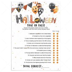 a halloween trick or false flyer with balloons