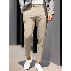 Season:Spring   Fall,Winter; Fabric:Polyester; Gender:Men's; Style:Fashion,Casual; Occasion:Outdoor,Going out,Daily; Fit Type:Regular Fit; Function:Comfort,Soft,Breathable; Waistline:Mid Waist; Pattern:Plain; Design:Pocket; Pants Type:Suit Pants,Pleated Pants,Trousers,Dress Pants; Front page:FF; Listing Date:11/02/2023; Hips:; Length:; Waist: Cheap Suits For Men, Going Out Fashion, Men's Dress Pants, Pants Pocket, Winter Fabric, Mens Fashion Casual Outfits, Mens Dress Pants, Pants Suit, Formal Casual