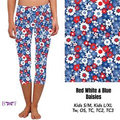 Please do not mix runs 🔥 Sizes are as follows🔥 Tween fits 00-06 OS (One Size) fits 2-16 PS (Plus) fits 16-22 EPS (Extended Plus) fits 22-30 Blue Daisies, Custom Leggings, Blue Daisy, Midi Short Sleeve Dress, Skorts, Lounge Pants, Red White And Blue, Red White Blue, Size 16