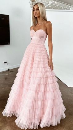 Glam Prom Dresses, Pink Tulle Prom Dress, Deb Dresses, Evening Gowns Elegant