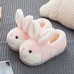 Pink Bunny Slippers Women Kids Winter Bunny House Shoes Rabbit Slippers, Bunny Shoes, Fun Slippers, Fluffy Shoes, Childrens Slippers, Bunny Slippers, Wool Shoes, Animal Slippers, Bunny House