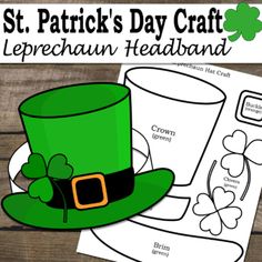 a st patrick's day craft with a green hat and shamrock