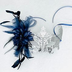 Blue And White Masquerade Mask, Navy Blue Masquerade Mask, Celestial Masquerade, Floral Masquerade Mask, Moonlight Masquerade, Masquerade Mask Silver, Blue Masquerade Mask, Jennifer's Body Aesthetic, White Masquerade Mask