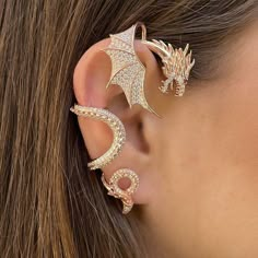 Jewelry Earrings Dragon Ear Jacket Climber Rose Gold Played Sterling Silver 925

#sponsored Ear Wrap Earrings, Dragon Ear Cuffs, Snakebites, Dragon Earrings, Gold Dragon, Gold Ear Cuff, Dragon Jewelry, Ear Cuff Earings, Punk Jewelry