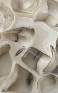 an abstract photograph of white and brown shapes