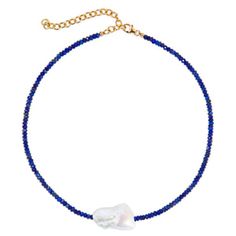 Lapis Classic Gemstone Lariat Baroque Pearl Jewelry With Round Gemstone Beads, Adjustable Baroque Pearl Jewelry With Natural Stones, Bali House, Pearl Lariat, End To End, Metallic Accents, Freshwater Pearls, Gold Filled, Bali