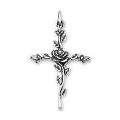 Bear with you an enduring depiction of faith in sterling silver or 14k gold with this beautifully crafted Rosebud Cross. Faith Based Jewelry, James Avery Bracelet, Jewish Necklace, Charms Earrings, James Avery, Religious Jewelry, Rose Buds, Cross Pendant, Cross Necklace