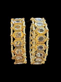 Ready to ship bangles gold plated openable with screw Cz Polki stones used fits size 2.4,2.6&2.8 Bangles Gold, Gold Plated Bangles, Silver Jewelry Earrings, Silver Jewelry Pendant, Jewelry Design Necklace, Pendant Set, Gold Bangles, Pendant Jewelry, Jewelry Stores