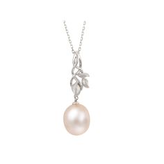 Decorated with a lustrous pink freshwater cultured pearl and floral accents, this PearLustre by Imperial pendant abounds with natural beauty. Decorated with a lustrous pink freshwater cultured pearl and floral accents, this PearLustre by Imperial pendant abounds with natural beauty. Pendant size: 1"L x 0.4"W Chain length: adjusts from 18 in. - 20 in. Clasp: lobster claw Chain type: cable Metal: sterling silver Plating: rhodium Finish: textured Packaging: boxedCULTURED PEARL DETAILS Type: freshwater Size: 10 mm - 11 mm Shape: drop Color: pink Gemstones may have been treated to enhance their appearance. Special care may be required. Please visit our Gemstone Treatment & Special Care Guide for more information. Please note, due to the high value of this item, a signature may be required upon Elegant Pink Pearl Drop Necklace, Elegant Pink Pearl Necklace With Pendant, Elegant Pink Pear-shaped Necklace, Pink Akoya Pearl Wedding Necklaces, Pink Akoya Pearl Wedding Necklace, Elegant Pink Pearl Pendant Necklace, Pink Akoya Pearl Necklaces For Wedding, Elegant Pink Pendant Pearl Necklace, Textured Packaging