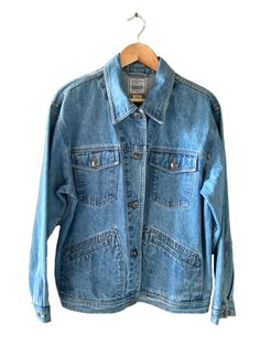 St John’s Bay Women’s Authentic Denim Collection Jacket Size Large EUC. The denim jacket is in excellent condition. Selling as is, see photos for details. Vintage Denim Blue Utility Jacket, Vintage Washed Button-up Utility Jacket, Vintage Medium Wash Utility Jacket For Fall, Vintage Light Wash Denim Jacket With Pockets, Vintage Denim Jacket With Patch Pockets, Vintage Light Wash Button-up Denim Jacket, Denim Collection, St John, Denim Jacket