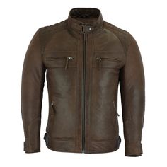 PRICES MAY VARY. ✅ 100% Lambskin LEATHER: is made of 100% Lambskin Leather to provide the best quality of leather to our community. With the elaborate design, exquisite workmanship, and high-quality cowhide leather, Vance Leather provides more functional and fashionable jackets for men. ✅ MULTI POCKETS: No matter how you live, you'll be able to bring whatever you need with you in two waist pockets, 2 front chest pockets, 2 accessory pockets inside, and a phone pocket. Multiple pockets make it su Classic Distressed Brown Leather Biker Jacket, Classic Vintage Brown Leather Biker Jacket, Rugged Distressed Brown Leather Biker Jacket, Rugged Leather Outerwear For Biker Events, Vintage Brown Leather Biker Outerwear, Distressed Brown Fitted Leather Biker Jacket, Fitted Distressed Brown Leather Biker Jacket, Distressed Brown Leather Outerwear For Bikers, Distressed Brown Leather Outerwear For Biker Events