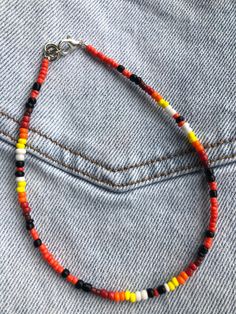 Beaded western anklet. 10 1/2 inches Festival Anklets With Beaded Round Beads Chain, Festival Anklets With Beaded Chain, Casual Beaded Chain Bracelet For Festivals, Casual Beaded Anklets For Festivals, Beaded Ideas, Bracelet Stuff, Beaded Patterns, Cowboy Stuff, Coos Bay