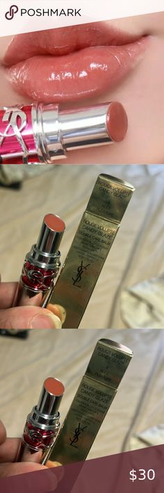 YSL Nude Pleasure Candy Glaze Double Care Balm Lip Gloss Stick, Jelly Lip Gloss, Yves St Laurent, St Laurent, Vitamin E, Lip Balm, Lip Gloss, The Balm