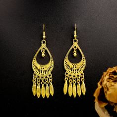 Material: Alloy Style: Ethnic Style Bohemian Earrings, Ethnic Fashion, Fashion Earrings, Tassels