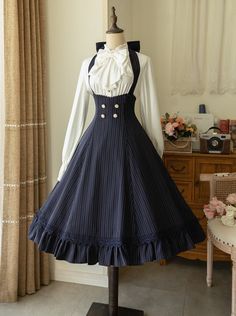 ❤︎Big bow blouse + Retro Sass skirt❤︎
Please note that it may take some time for us to ship the items.
*Skirt and blouse are sold separately. Lolita Outfits, 파티 드레스, Ruffles Fashion, Pin Up Dresses, Bow Blouse, Elegant Blouses, Sling Dress, Big Bow, Blue Skirt