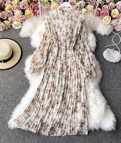 Cute A line printed long sleeve dressFabric: blendedColor: whiteSize(cm): free sizelength 123 bust 100-120 sleeve length 60 Cream Lantern Sleeve Dresses For Spring, Elegant A-line Floral Dress For Fall, Feminine A-line Maxi Dress For Fall, Beige A-line Long Sleeve Dress For Spring, White A-line Chiffon Midi Dress, Fall Long Sleeve Dress With Lantern Sleeves, Casual Long Sleeve Summer Dress, White Long Sleeve Chiffon Maxi Dress, White Chiffon Long Sleeve Maxi Dress