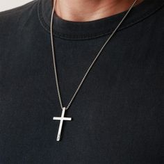 - Timeless Elegance for Every Man Celebrate faith and style with our Stainless Cross Necklace for Men, a symbol of strength and devotion. Crafted from high-quality stainless steel, this necklace is designed to withstand the test of time, just like your unwavering beliefs. Whether worn daily or on special occasions, this piece is a perfect blend of simplicity and sophistication, making it an essential addition to any man's wardrobe. - The Perfect Gift for the Men You Cherish Finding the ideal gift for the important men in your life is easier than ever. Our Stainless Cross Necklace is a thoughtful and meaningful gesture, perfect for dads, grandfathers, husbands, boyfriends, and sons. It's more than just a piece of jewelry; it's a token of love, faith, and appreciation. Make every occasion sp Men Cross Necklace, Mens Necklace Personalized, Cross Necklace Men, Silver Necklace For Men, Men Christmas Gift, Cross Necklace For Men, Streetwear Jewelry, Mens Cross Necklace, Christmas Gift For Him