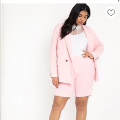 Reposhing This Item I Purchased From @Juicy_1991. Loved It, But Ready To Rotate For Something New. Questions? Leave A Comment Below! Work Blazer Outfit, Suit Shorts, Blazer Outfits Casual, Shorts Plus Size, Womens Lace Tops, Womens Fashion Casual Spring, Fantasy Closet, Plus Size Coats, Lace Top Long Sleeve