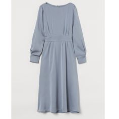 Nwt Designer Collab Dress Ships Fast Elegant Light Blue Midi Dress For Fall, Elegant Light Blue Fall Dress, Fitted Blue H&m Dress, Chic Blue H&m Dress, Chic Blue Dress By H&m, Elegant H&m Maxi Dress For Party, Formal Midi-length H&m Dress, Elegant H&m Fall Dress, Elegant H&m Dresses For Fall