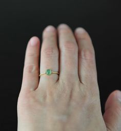 "Very small dainty green jadeite jade ring in 18K solid gold with diamond. Simple and perfect for minimalist. Enjoy! :) About this Ring: Condition: Brand new Metal: 18K solid gold, yellow gold Type of jade: jadeite jade Color of jade: green  Approximate Jade(green) size: 5MM x 4MM, 0.2\" x 0.16\"" Green Jade Ring, Jade Color, New Metal, Jade Ring, Green Jade, Jade Green, Gold Yellow, Cute Jewelry, Rings Statement